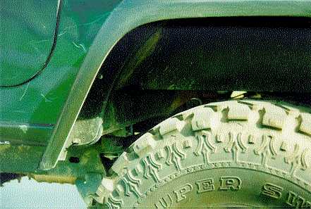 Front edge of rear flare