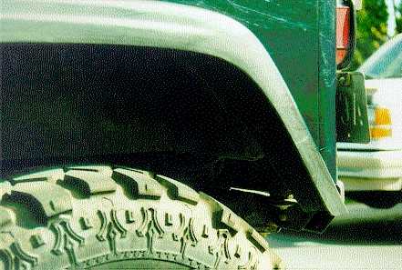 Rear edge of rear flare