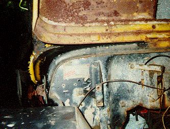 Serial number plate and hole in fire wall