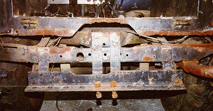 Damage around cross member